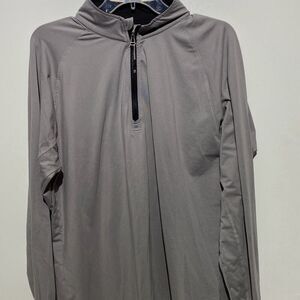 Cloudveil Men's Long-Sleeve Half Zip Stand-Up Collar Gray Shirt